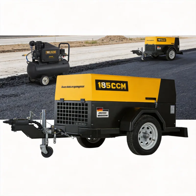 185 CFM Diesel vs Electric Air Compressors for Road Repair
