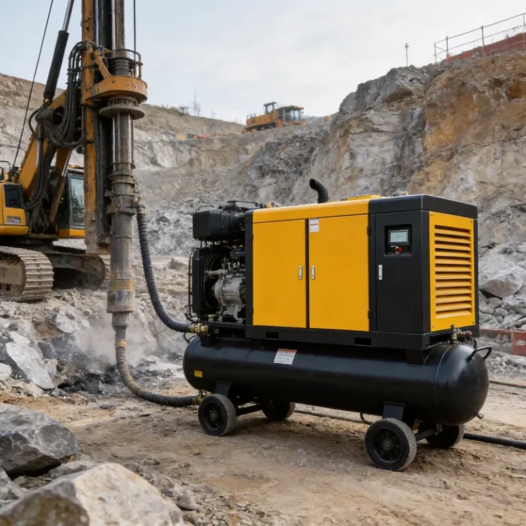 Diesel Air Compressors for Construction Rock Drilling