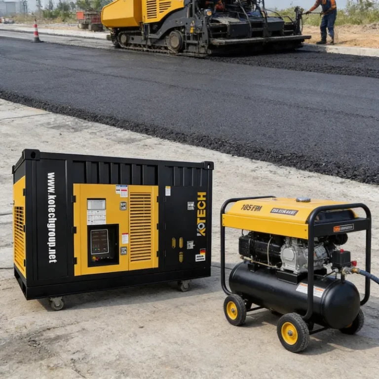 185 CFM Diesel vs Electric Air Compressors: Road Repair Showdown