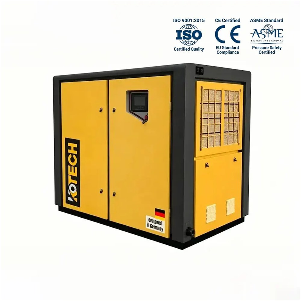 KOTECH KWI water-lubricated oil-free compressor installed in a dairy and beverage processing plant